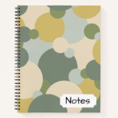 Groen-gele moleculen Spiraal Notebook Notitieboek (Voorkant)