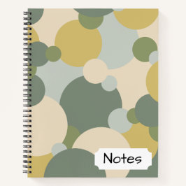 Groen-gele moleculen Spiraal Notebook Notitieboek