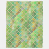 Groen gele mozaïekontwerp fleece deken (Voorkant)