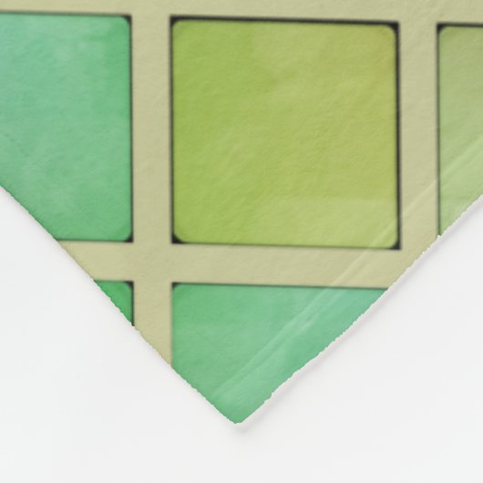 Groen gele mozaïekontwerp fleece deken (Hoek)