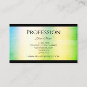 Groen gele ombre gradiënt Shimmery Blush Black Visitekaartje (Achterkant)