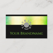 Groen gele ombre gradiënt Shimmery Blush Black Visitekaartje (Voorkant)