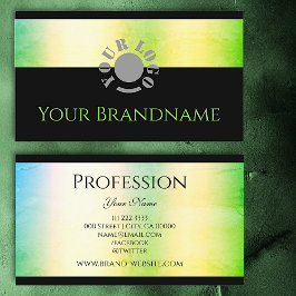 Groen gele ombre gradiënt Shimmery Blush Black Visitekaartje
