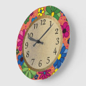 Groen gele PInk Handdragende bloemen Oranje Kind Grote Klok (Hoek)