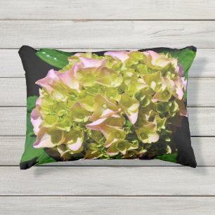 Groen gele roze Hydrangeenroze bloem Buitenkussen