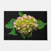 Groen gele roze Hydrangeenroze bloem Deurmat (Voorkant)