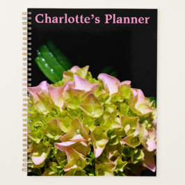 Groen gele roze Hydrangeenroze bloem Planner