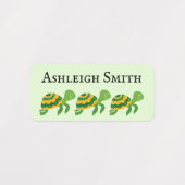 Groen gele schildpadlabels voor kinderen labels (Design 2)