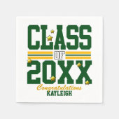 Groen|Gele studeerklasse Jaar Servet (Voorkant)
