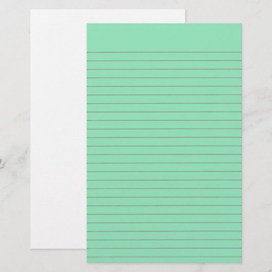 Groen gelinkte pokerij briefpapier (Voorkant / Achterkant)