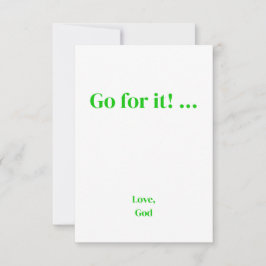 Groen geloof Ga ervoor! ... Liefde, goede notitiek Notitiekaartje