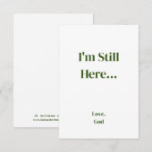Groen geloof Ik ben nog steeds hier... Liefde, God Notitiekaartje (Voorkant / Achterkant)