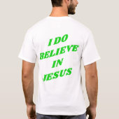 Groen geloof ik in Jezus T-Shirt (Achterkant)