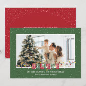 Groen geloof in de magische kerstkaarten feestdagenkaart (Voorkant / Achterkant)