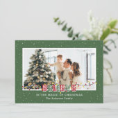 Groen geloof in de magische kerstkaarten feestdagenkaart (Staand voorkant)