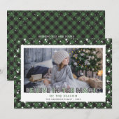 Groen geloof in de magische kerstkaarten feestdagenkaart (Voorkant / Achterkant)