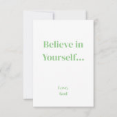 Groen geloof in jezelf. notitiekaarten notitiekaartje (Voorkant)