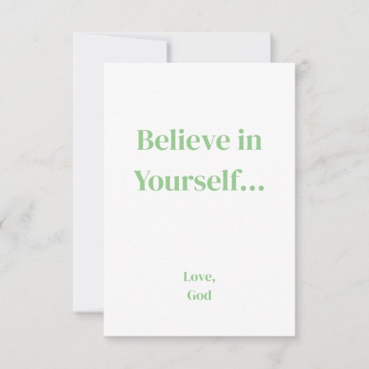 Groen geloof in jezelf. notitiekaarten notitiekaartje (Voorkant)