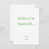 Groen geloof in jezelf. notitiekaarten notitiekaartje (Voorkant / Achterkant)