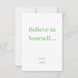 Groen geloof in jezelf. notitiekaarten notitiekaartje