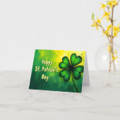 Groen, Geluk & Vreugde - Gelukkige St. Patrick's D Kaart (Gele Bloem)