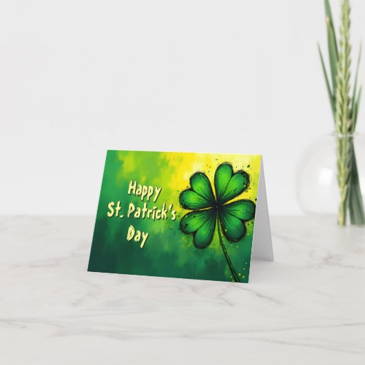 Groen, Geluk & Vreugde - Gelukkige St. Patrick's D Kaart (Voorkant)