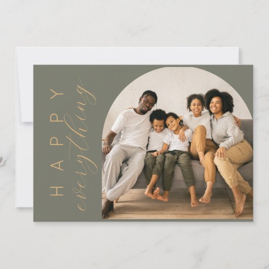 Groen Gelukkig ALLES Feestdagenkaart (Voorkant)