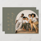 Groen Gelukkig ALLES Feestdagenkaart (Voorkant / Achterkant)