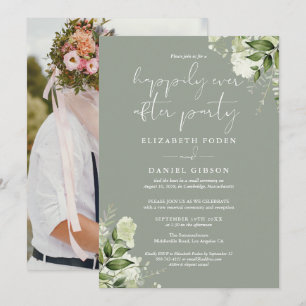 Groen Gelukkig Elopement Huwelijksfoto Kaart