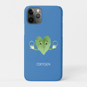 Groen Gelukkig Hartblad op Hemelblauw Case-Mate iPhone Case