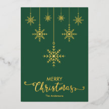 Groen Gelukkig Kerstmis Sneeuwvlokken Goud