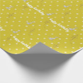 Groen gelukkig omslagpapier cadeaupapier (Hoek)