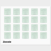 Groen 'Gemaakt met Liefde' Script Ingredient Produ Vierkante Sticker (Vel)