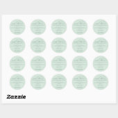 Groen 'Gemaakt met Liefde' Script Ingredienten Bak Ronde Sticker (Vel)