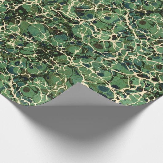 Groen  gemarmerd papier (Hoek)