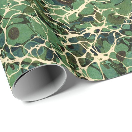 Groen  gemarmerd papier (Rol Hoek)