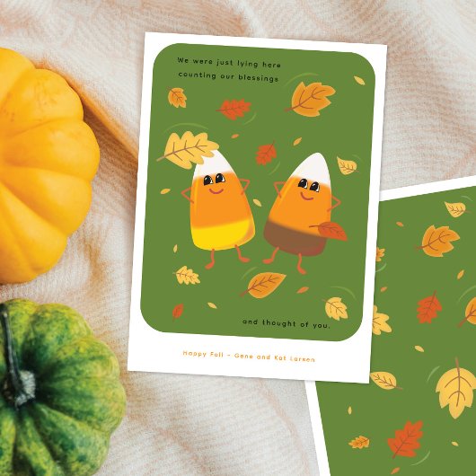 Groen | Gemengd Kerststuk Koppel | Herfst Feestdagenkaart