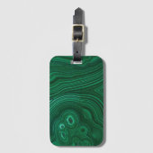 Groen gemstone malachite natuursteenontwerp bagagelabel (Voorkant (verticaal))