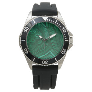 Groen gemstone malachite natuursteenontwerp horloge