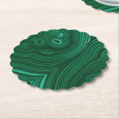 Groen gemstone malachite natuursteenontwerp kartonnen onderzetters (Gekanteld)