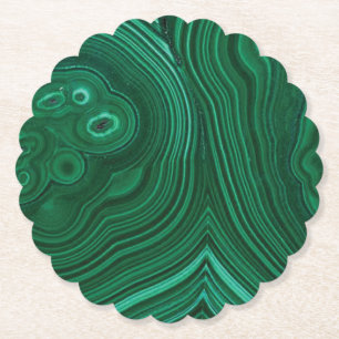 Groen gemstone malachite natuursteenontwerp kartonnen onderzetters