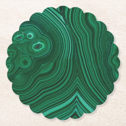 Groen gemstone malachite natuursteenontwerp kartonnen onderzetters (Voorkant)