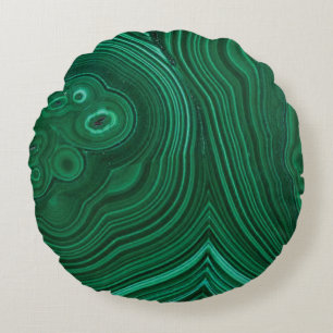 Groen gemstone malachite natuursteenontwerp  rond kussen