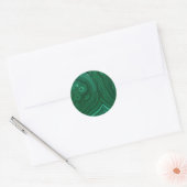 Groen gemstone malachite natuursteenontwerp ronde sticker (Envelop)