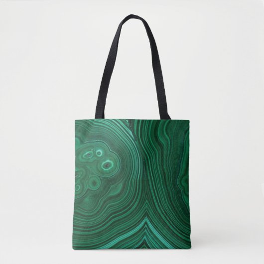 Groen gemstone malachite natuursteenontwerp tote bag (Voorkant)