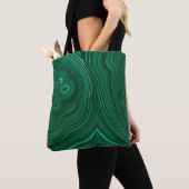 Groen gemstone malachite natuursteenontwerp tote bag (Dichtbij)