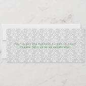 Groen Genderneutraal Baby shower Ticketuitnodiging Kaart (Achterkant)