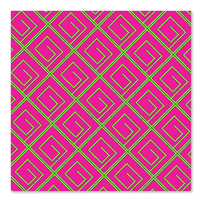 Groen Geo Fuchsia Behang (Voorkant)