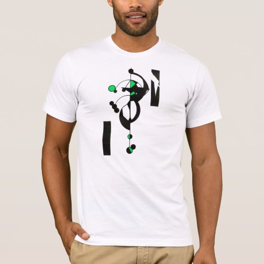 Groen Geo-ontwerp Mannen T-Shirt (Voorkant)
