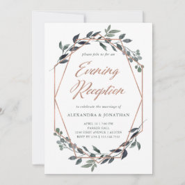 Groen Geo | Roze Gouden Avondreceptie Kaart